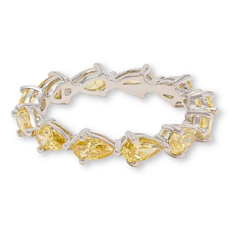 Radiance by Absolute™ x Marysol Patton Yellow Pear Cut Eternity Ring - Metallic - Size 10