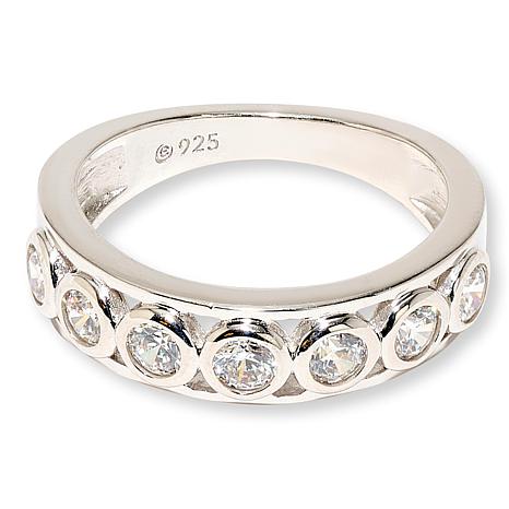 Radiance by Absolute™ 1.65ctw Round Bezel-Set Band Ring - Metallic - Size 10