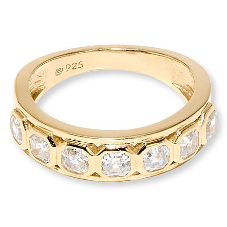 Radiance by Absolute™ 1.35ctw Asscher Cut Bezel-Set Band Ring - Metallic - Size 8