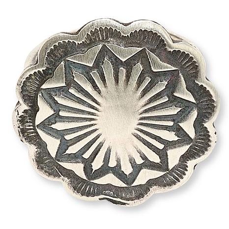 Chaco Canyon Sterling Silver All-Metal Concho Ring - Silver