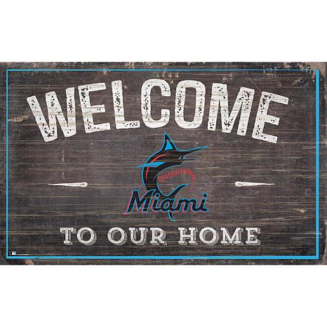 Fan Creations Officially Licensed MLB Welcome to our Home Sign - Miami Marlins