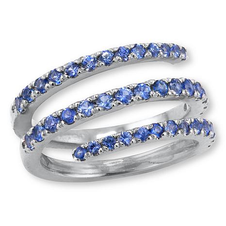 House of Ellure 1.7ctw Pink or Blue Sapphire Wrap Ring - Blue - Size 9