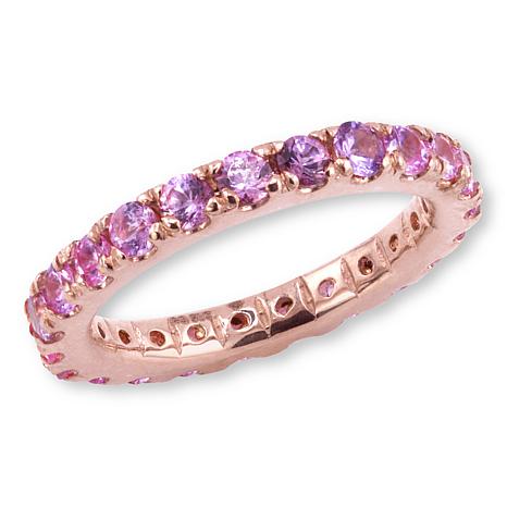 House of Ellure 1.5ctw Pink or Blue Sapphire Eternity Band Ring - Blue - Size 5