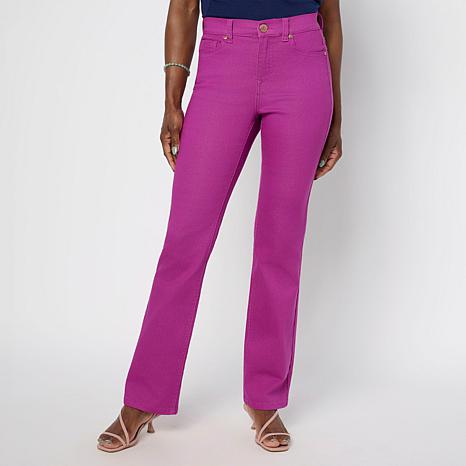 DG2 by Diane Gilman Virtual Stretch Denim Bootcut Jean -Fashion Colors - Red - Size Petite 14