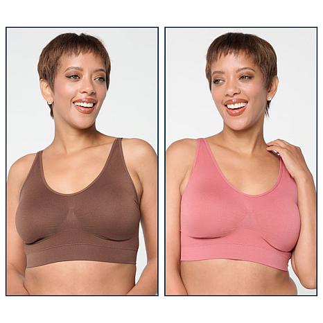 Rhonda Shear 2 Pack Adjustable Strap Ahh Bra with Removable Pads