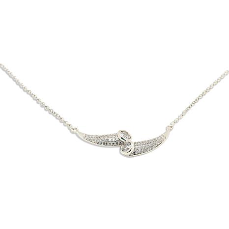 Radiance by Absolute 1.425ctw CZ Round Bypass Pendant Necklace - Metallic