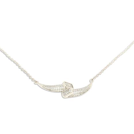 Radiance by Absolute 1.67ctw CZ Emerald Bypass Pendant Necklace - Metallic