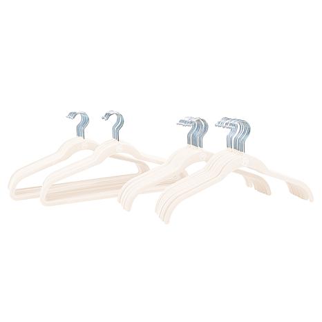Joy Mangano Joy CleanBoss 60-piece Antimicrobial Hanger Set - Chrome - White