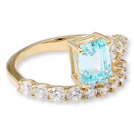 Radiance by Absolute™ 6.20ctw Blue Bypass Ring - Metallic - Size 9