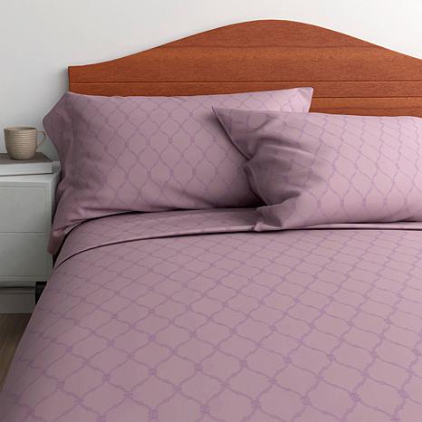 Concierge Collection 400TC Wrinkle Resist Cotton 4-Piece Sheet Set Cal King - Purple