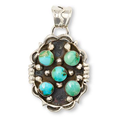 Chaco Canyon  Sterling Silver Sonoran Turquoise Cluster Pendant