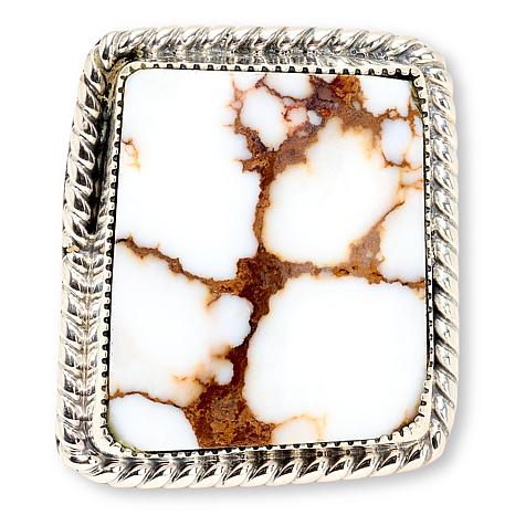Chaco Canyon Sterling Silver Freeform Wild Horse Magnesite Ring - Silver