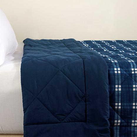Jeffrey Banks Quilted Down Alternative Printed Blanket - Tan - Full/Queen