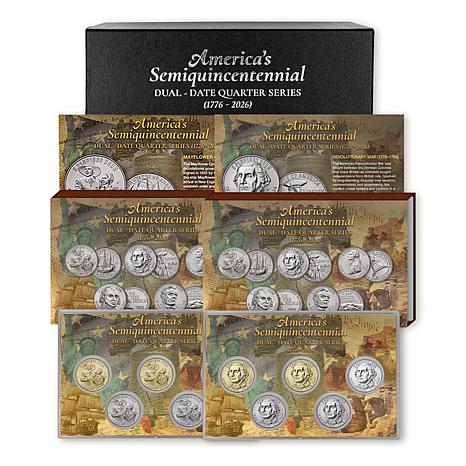 Coin Collector America's 250th Anniversary Dual Date 5-Coin Sets First 2 Releases AS