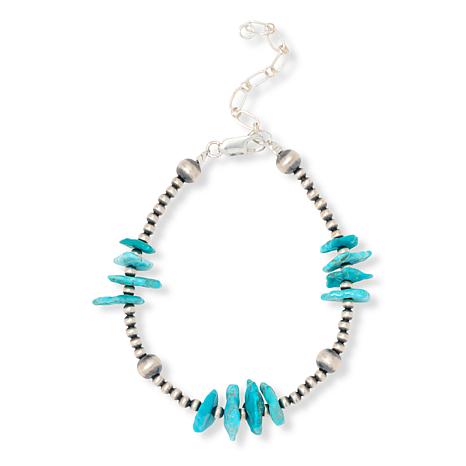 Chaco Canyon Kingman Turquoise Sterling Silver Oval-Link Bracelet