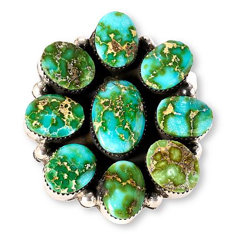 Chaco Canyon Sterling Silver Multicolor Sonoran Turquoise Cluster Ring - Silver