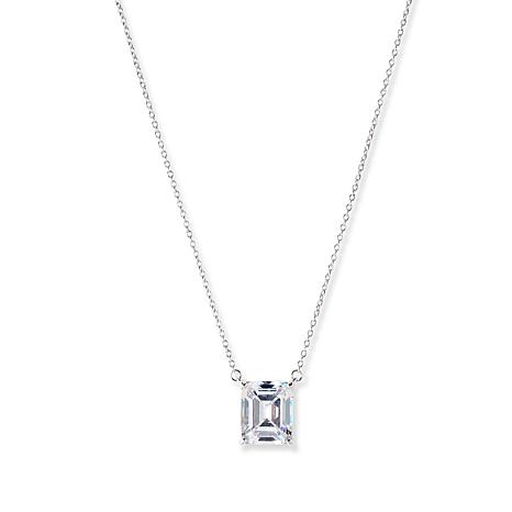 Radiance by Absolute™ 7cttw Asscher-Cut CZ with Cable Chain Necklace - Metallic