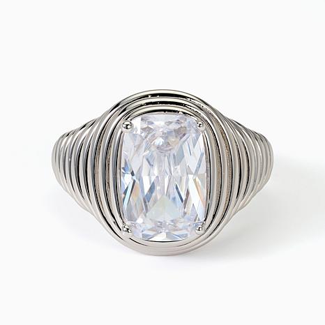 Radiance by Absolute™ North-South Radiant-Cut CZ Statement Ring - Metallic - Size 10