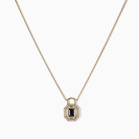 Radiance by Absolute™ Simulated Gemstone Padlock Drop Chain Necklace - Blue