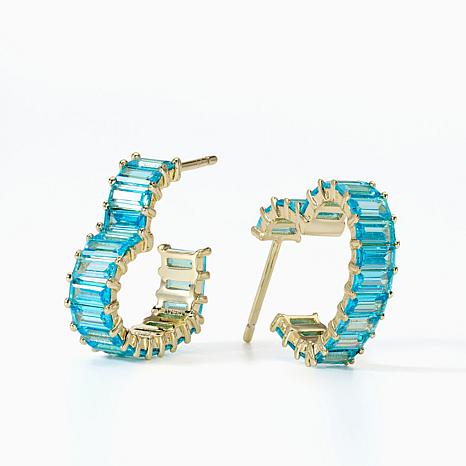 Radiance by Absolute™ CZ-Accented Open-Heart Hoop Earrings - Multi