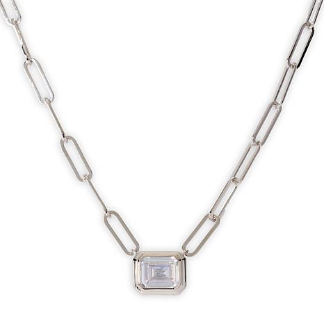 Radiance by Absolute™ CZ-Accented Paperclip Chain Necklace - Multi