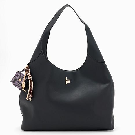 London Fog Lynn Shopper Tote with Charms - Black