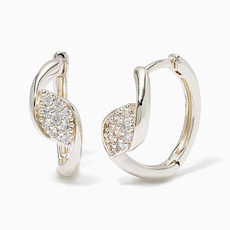 Radiance by Absolute Marquise Pave Huggie Hoops - Metallic