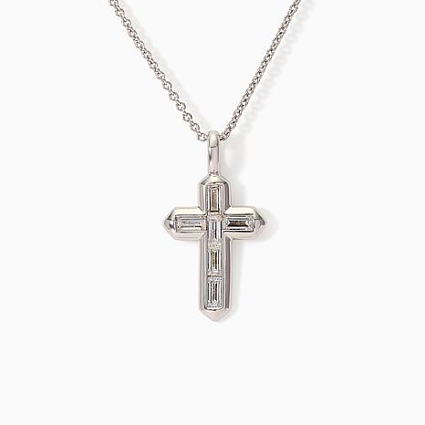 Radiance by Absolute™ Channel-Set Baguette Cross Pendant Necklace - Metallic