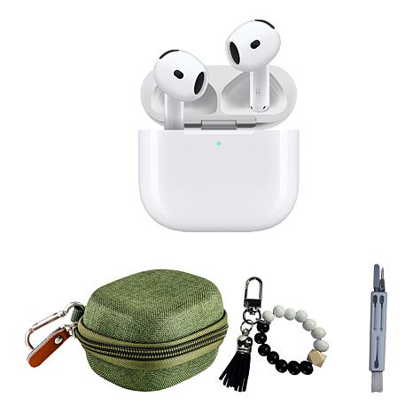 Apple AirPods 4 with EVA Travel Case and Accessories - Green