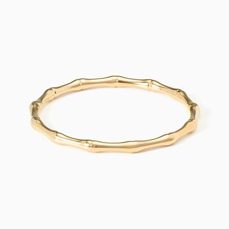 Soave Oro 14K Electroform Bamboo Bangle