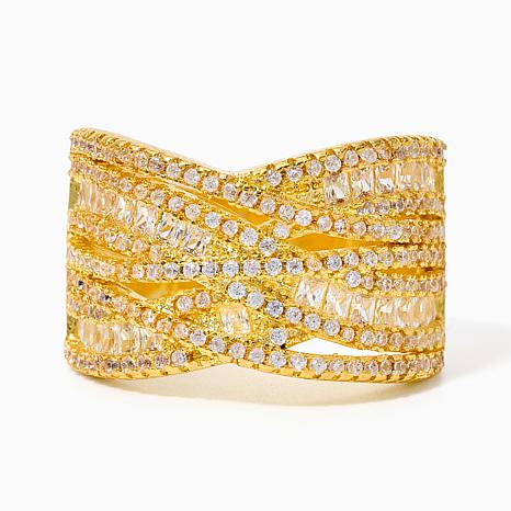 Radiance by Absolute Multi Criss Cross Ring - Metallic - Size 6