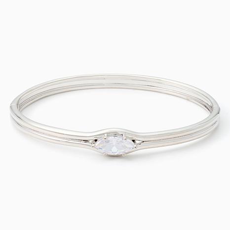 Radiance by Absolute Radiance Elongated Stone Bangle - Metallic - Size Small/Medium