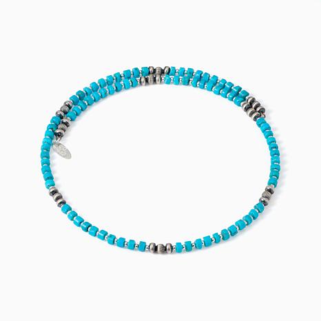 Chaco Canyon Sterling Silver & Turquoise Beaded Choker Necklace