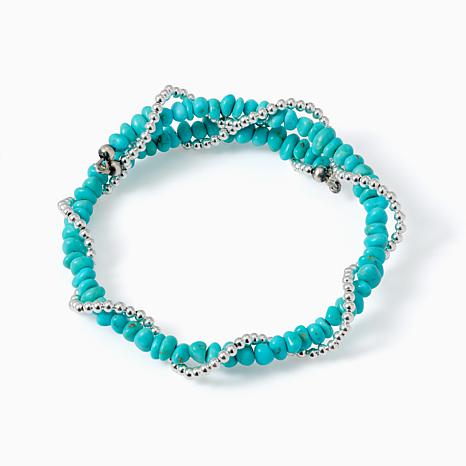 Chaco Canyon Sterling Silver Turquoise Bead Bracelet