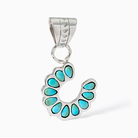 Chaco Canyon Sleeping Beauty Turquoise Horseshoe Pendant