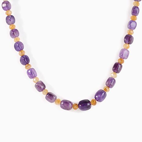 Mine Finds by Jay King Sterling Silver Amethyst & Citrine Beaded Necklace - Amethyst/Citrine