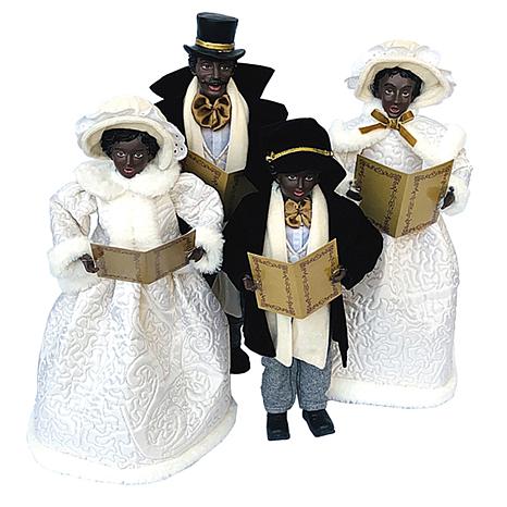 Santa’s Workshop 15″-18″ Black Carolers Figurines – White Dresses