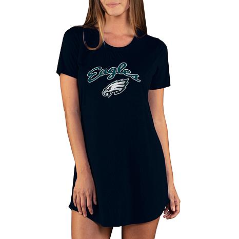 Football Fan Shop Officially Licensed NFL Marathon Nightshirt by Concept Sports - Eagles - Black