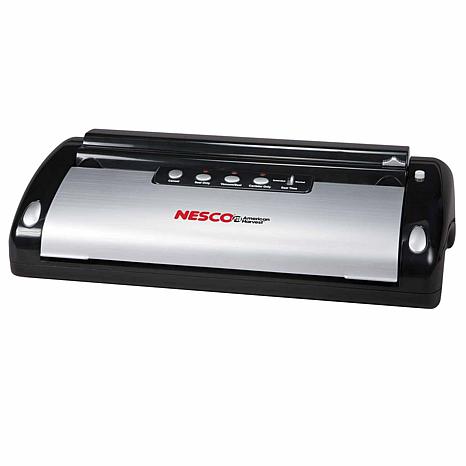 Photos - Vacuum Sealer Nesco VS-02 130 Watt, Black & Silver Food Sealer with Bag Cutter 078262009475 