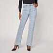 DG2 by Diane Gilman Printed Stretch Denim Bootcut 5-Pocket Jean