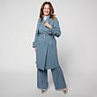 Greyby Jhoan Sebastian Grey Stretch Twill Lace Up Sleeve Spring Trench