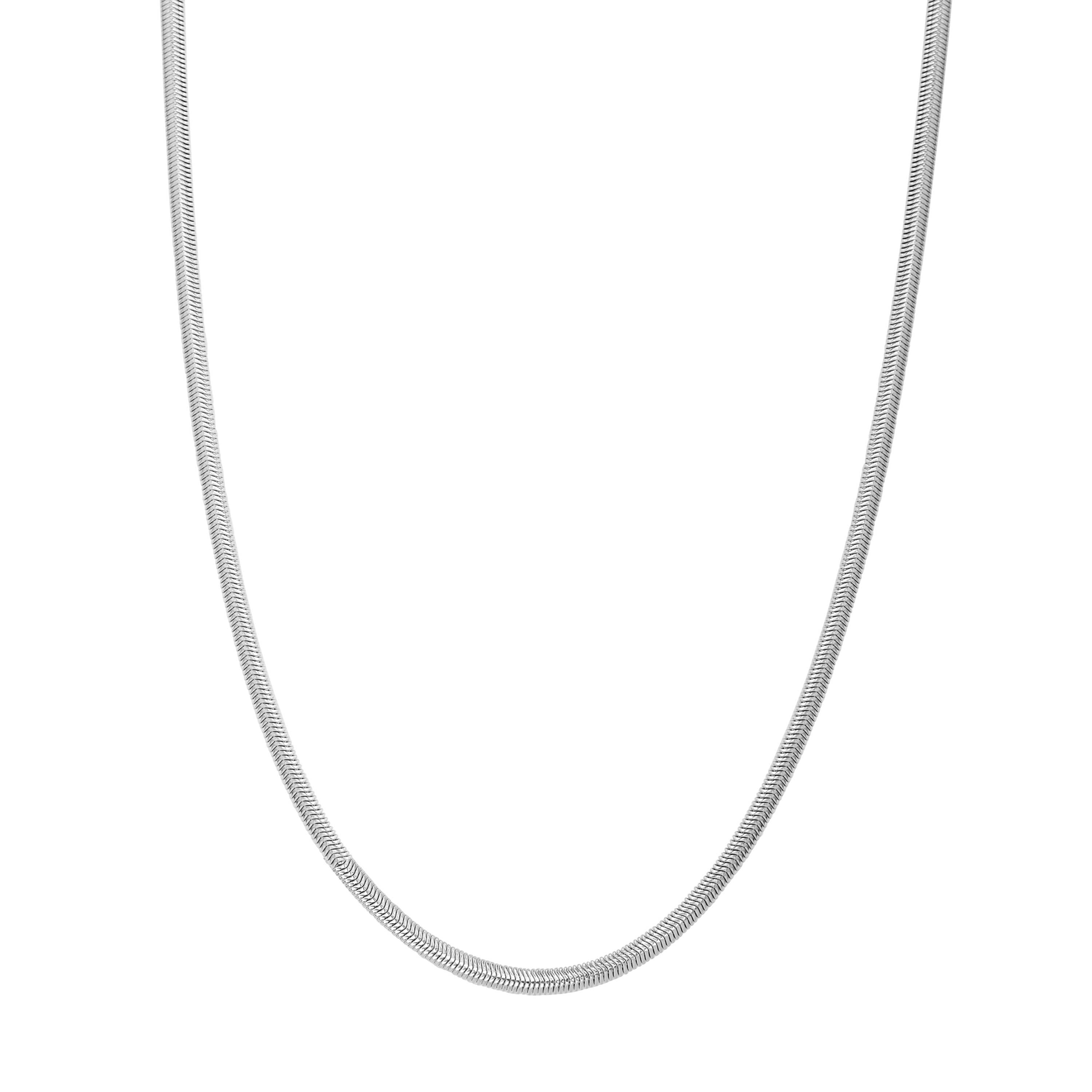 Stately Steel Flat Snake Link Chain Necklace 20166626 HSN