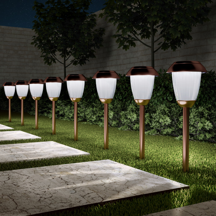 Nature Spring 8Piece Solar Outdoor Lights Set 20435870 HSN