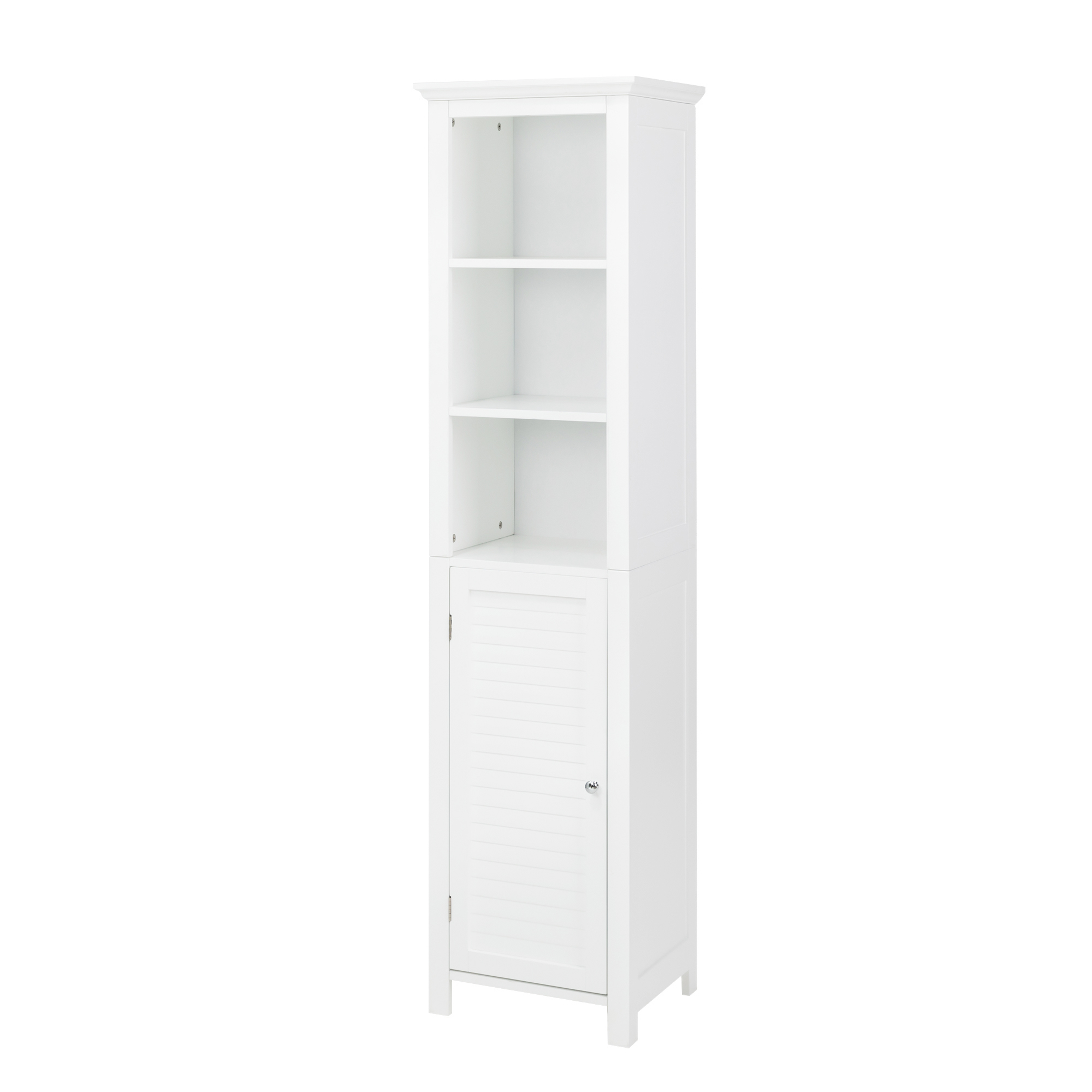 Glitzhome White with 3 Shelves and 1 Door 20595699 HSN