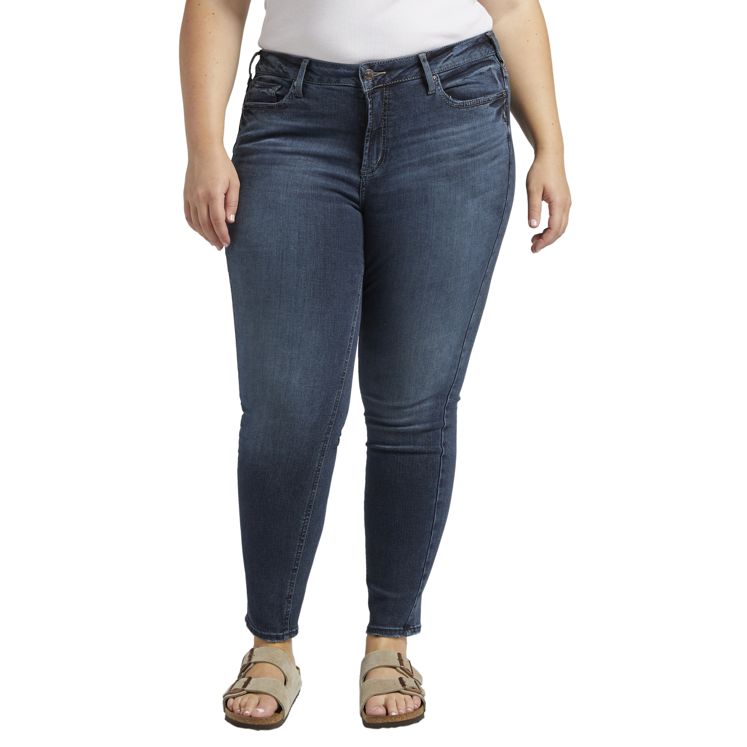 Silver Jeans Co. Plus Size Suki Mid Rise Skinny Jeans 20871831 HSN