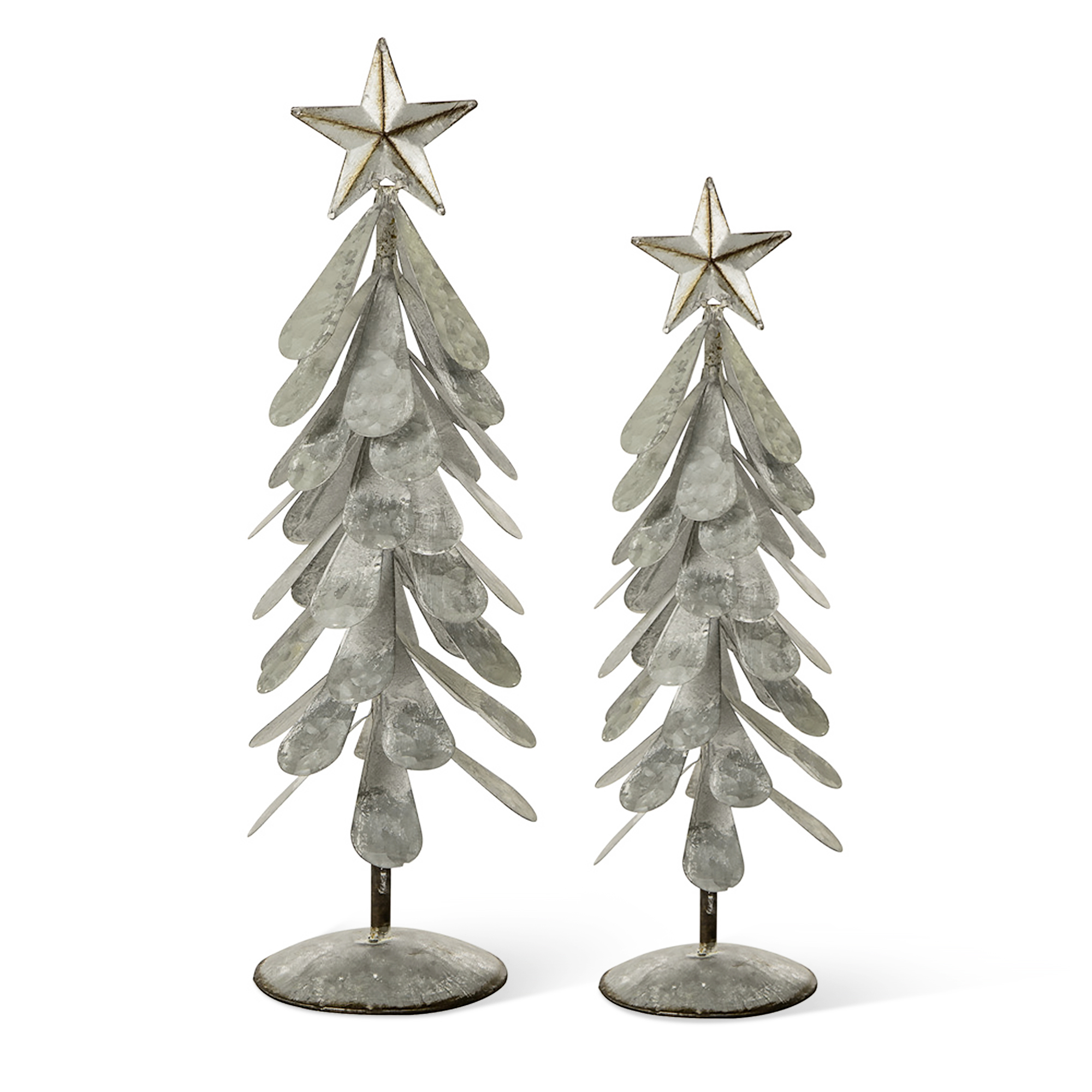 Glitzhome 2pk Galvanized Metal Christmas Table Trees 22187751 HSN