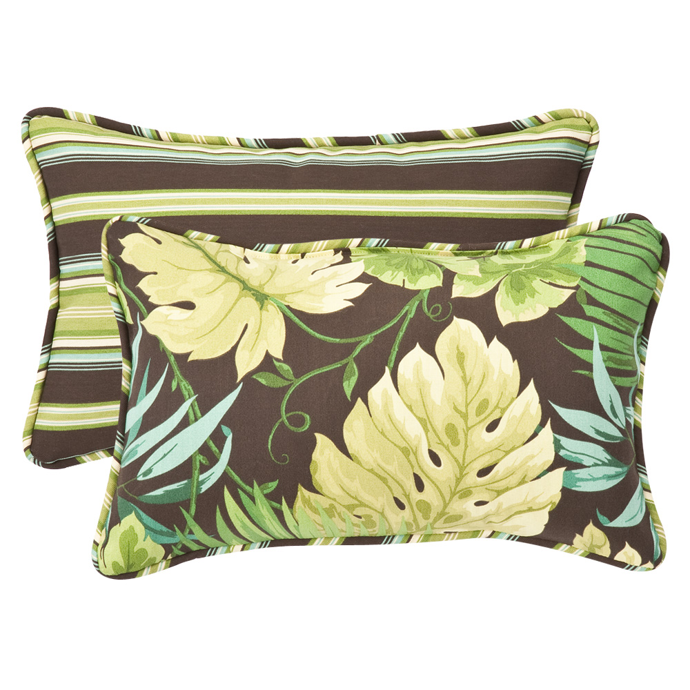 Pillow Perfect Set of 2 Outdoor TropiqueLyndhurst Rectangular Throw
