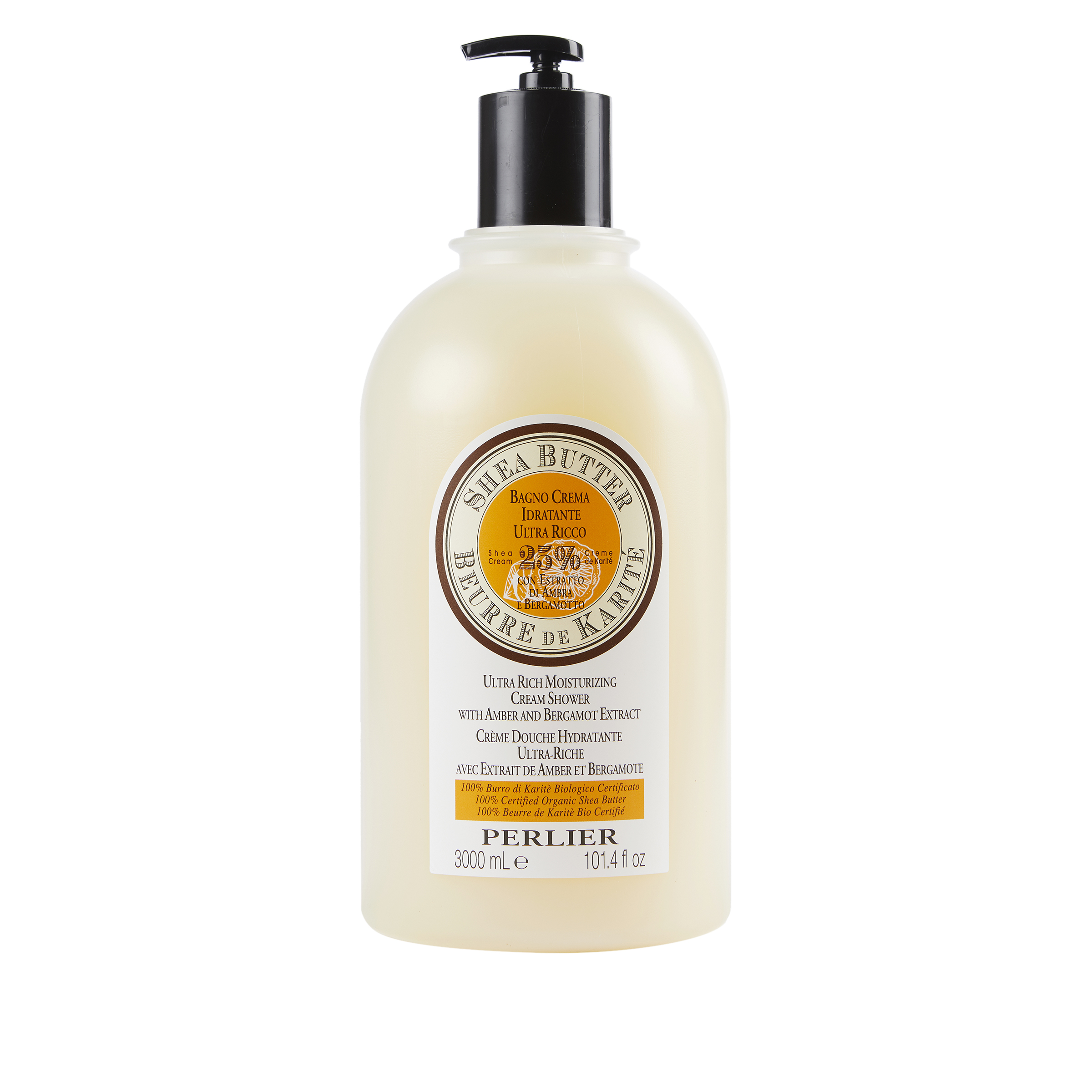 Perlier Shea Butter Amber and Bergamot 3L Shower Gel 20243177 HSN