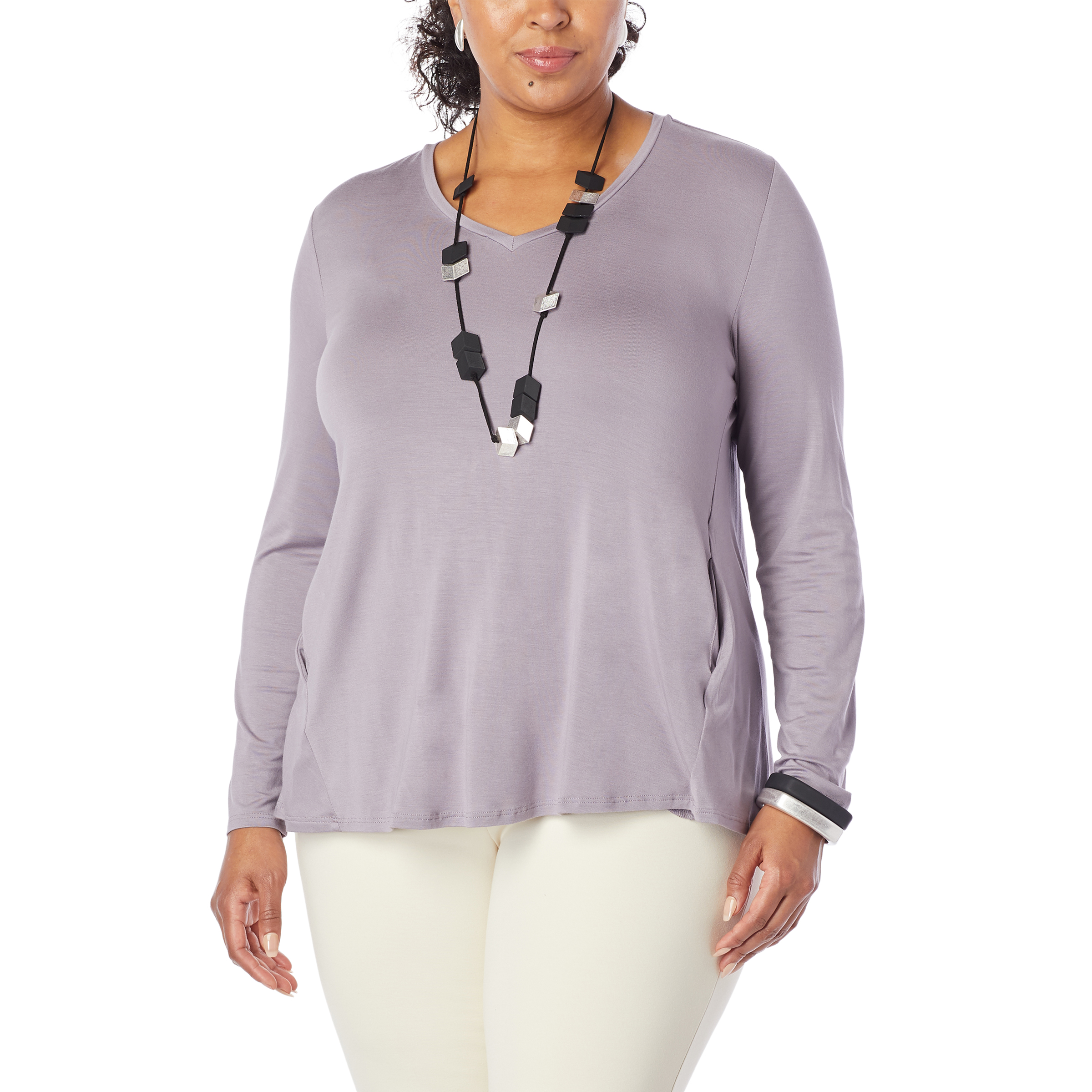 WynneLayers Long Sleeve Butterfly Tee with Pockets - 20267163 | HSN