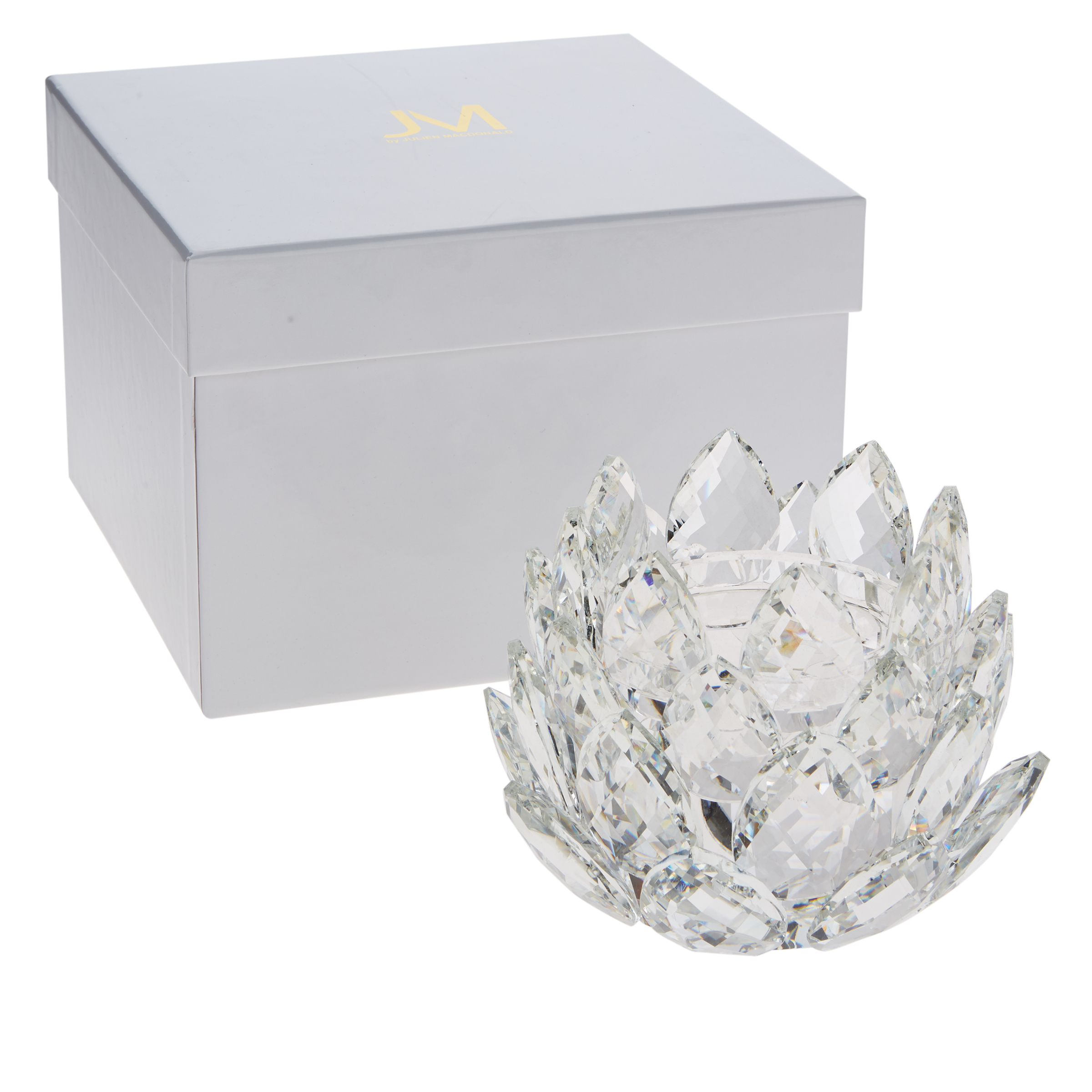 JM by Julien Macdonald Crystal Glass Lotus Candle Holder 20384610 HSN